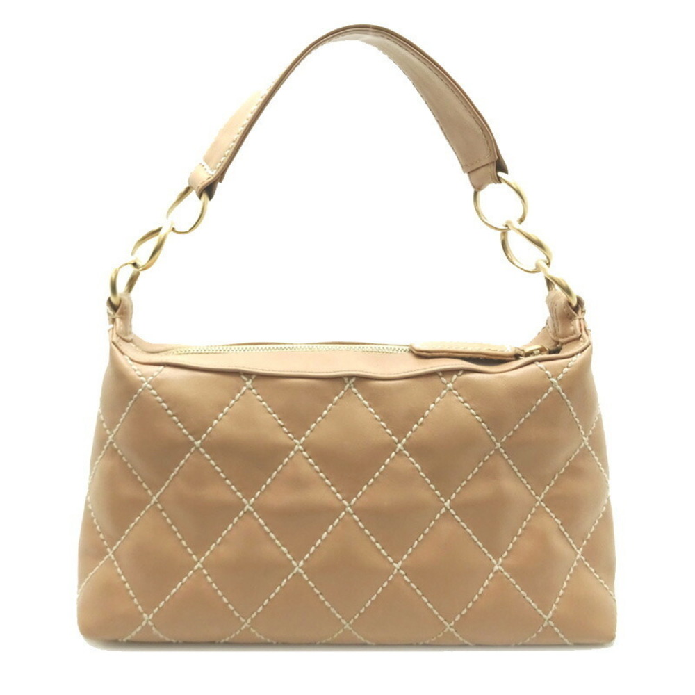 Chanel One Stitch Shoulder Wild Shoulder Bag Lambskin Beige